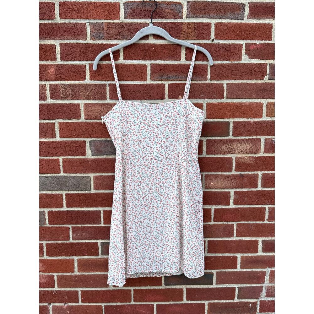 Nasty Gal Floral Mini Dress White Pink Ditsy Print Spaghetti Strap Size US 4 - Picture 6 of 6